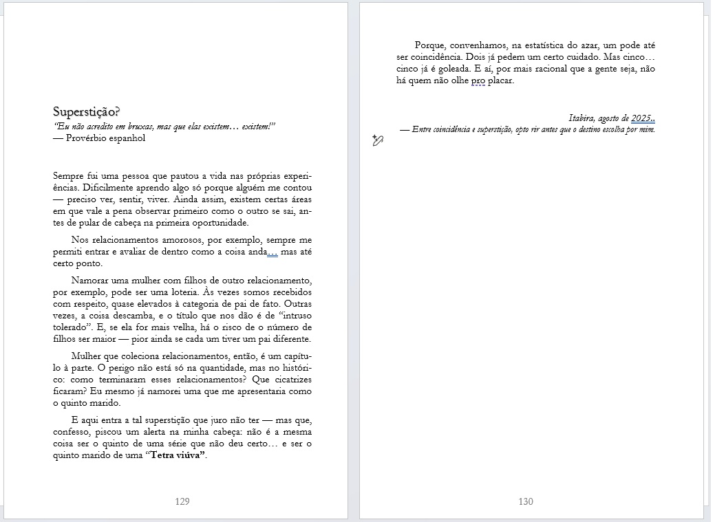 Degustação — Superstição