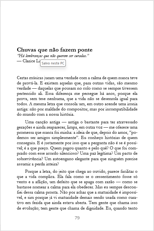 Degustação — Chuvas que não fazem ponte — página 1