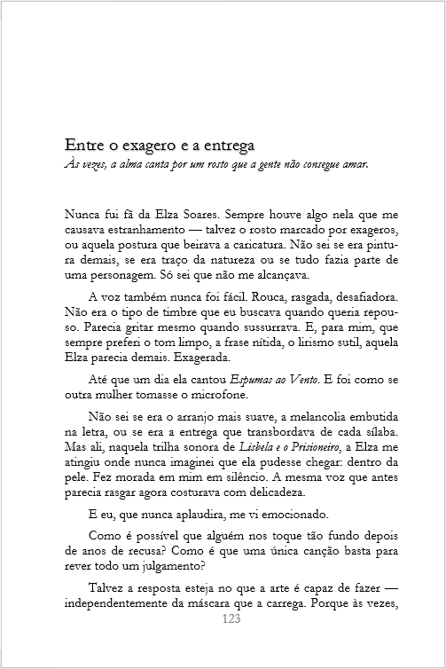 Degustação — Entre o exagero e a entrega — página 1
