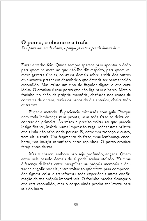 Degustação — O porco, o charco e a trufa — página 1