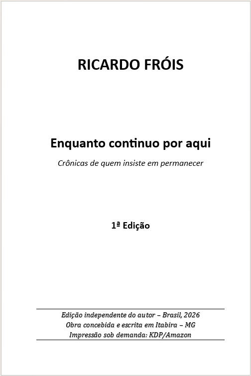 Página de rosto de Enquanto continuo por aqui