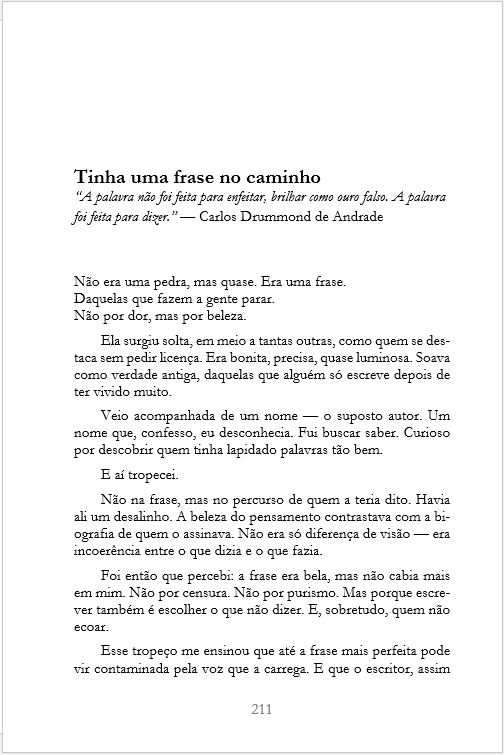 Degustação — Tinha uma frase no caminho — página 1