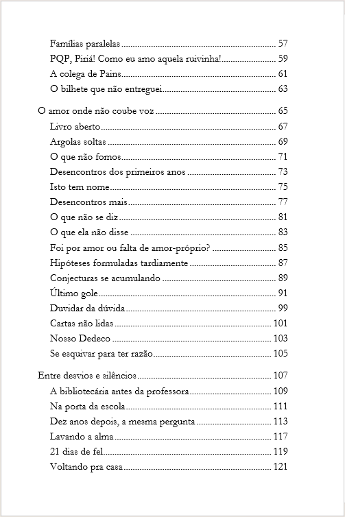Página do sumário de Fragmentos de minha vida — página 2
